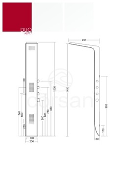 PANEL PRYSZNICOWY CORSAN DUO Z TERMOSTATEM CZARNY