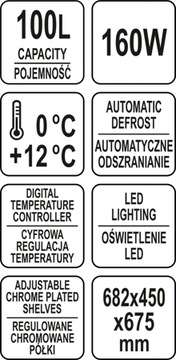 СТОЙКА ОХЛАЖДАЮЩАЯ ДЛЯ ТОРТОВ, НАПИТКОВ, 100Л LED