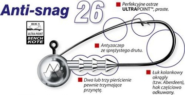 Джиг-головка MUSTAD ANTI-SNAG 3 шт 4/0 10 г