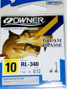 Owner Bream Leader RL-340, крючок 10 мм, леска 0,12мм.