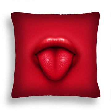 ПОДУШКА MX 09 RED LIPS HANS RED TONUE 40X40