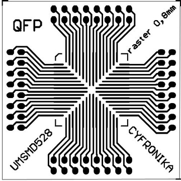 Плата UMSMD528 - универсальная TQFP64 [растр 0,8]