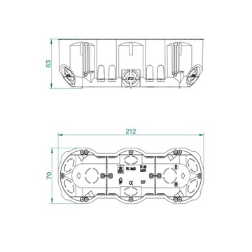 ТРОЙНАЯ ГЛУБОКАЯ КОРОБКА ДЛЯ REGIPSUM PK63/60G