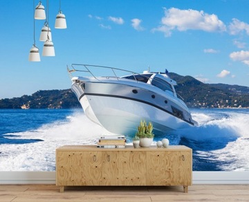 3D фотообои лодка яхта море 254x184 F00253