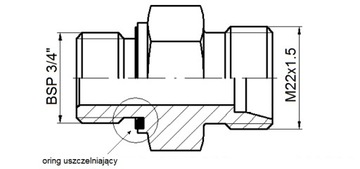 ПРЯМОЕ СОЕДИНЕНИЕ ED BB G3/4 - ГИДРОЛИДЕР M22x1,5