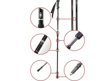 ТРЕККИНГОВЫЕ ПАЛКИ ПАЛКИ ДЛЯ Скандинавской ХОДЬБЫ СКЛАДНЫЕ 3-СЕГМЕНТНЫЕ ПВХ
