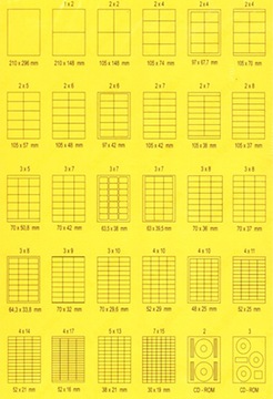 Etykiety samoprzylepne 66x33,8 mm, A4, 2400 szt.