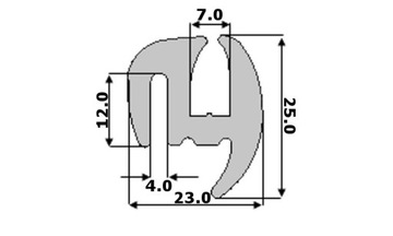 Уплотнитель оконный резиновый для трактора Zetor, 1 м