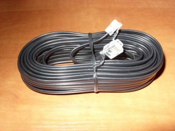 Kabel telefoniczny RJ11 wtyk wtyk 7,5m Czarny