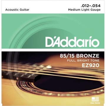 Набор струн для акустической гитары D'Addario EZ920 12-54