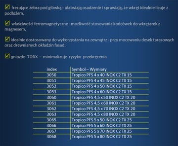 Шурупы для террас из нержавеющей стали 5x60-1000