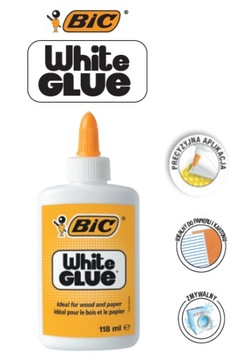 Klej White Glue Biały z Aplikatorem 118ml BIC