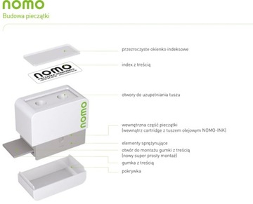 MODICO NOMO STAMP 2 1/2 43x15 мм 5 линий 4 цвета