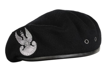 Polski BERET TŁOCZONY WP z ORŁEM CZARNY rozm. 57