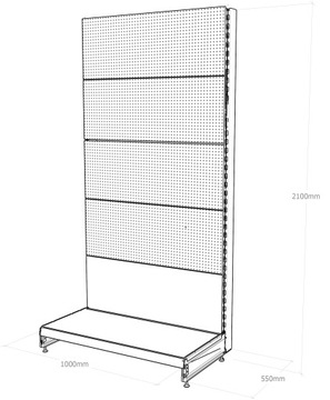 MAGO SHOP ПОЛКА перфорированный металл 210/100/55