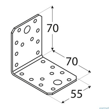 СОЕДИНИТЕЛЬ УГЛОВОЙ С РЕСНЕНИЕМ 70х70х55х2,0