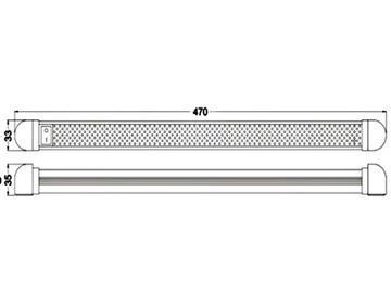 Lampa LED 30 super flux obrotowa z wł 12v 24v 47cm