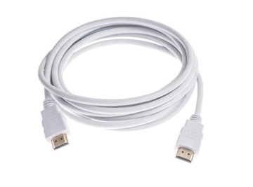 KABEL HDMI 3m HDMI-HDMI biały pozłacany