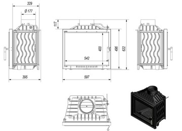 @ Каминная решетка INSERT ANTEK 10 DECO, диаметр выходного отверстия 180