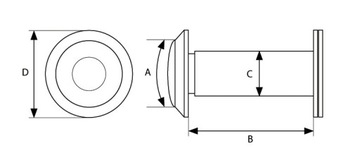 Дверной глазок глазок для дверей 35-60 фи 14, хром