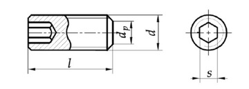 M5x8 Wkręt dociskowy bez łba czarny DIN 913 20szt