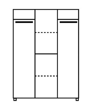 Шкаф 3-дверный, 150 см, дуб сонома X3