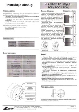 Регулятор тяги дымохода для очистки RCW-CH