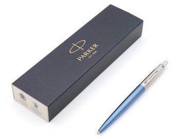 Шариковая ручка Parker Jotter Steel Waterloo Blue, с гравировкой