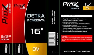 MOCNA DĘTKA 16 ROWEROWA FIRMY PROX 16 DV ROWEROWY