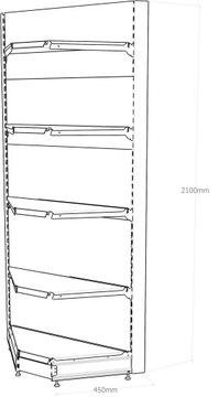 MAGO металлический уголок SHOP SHELF 210/90/45