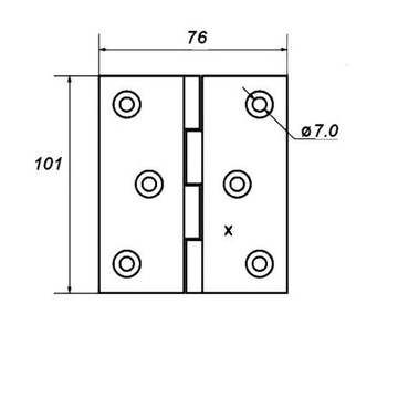 ДВЕРНАЯ ПЕТЛЯ НЕРЖАВЕЮЩАЯ С ПОДШИПНИКАМИ 100x75 INOX