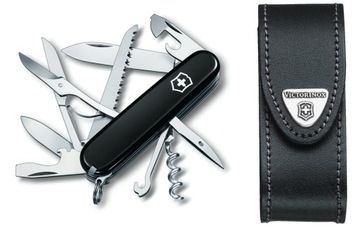 Victorinox 1.3713.3, Нож карманный Охотничий + кожаный чехол 4.0520.3, 91 мм