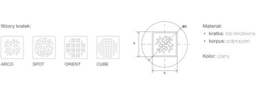 Угловой трап Ø50 для ванной комнаты CUBE, решетка из нержавеющей стали. 120