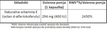 NATURALNA WITAMINA E 400 IU TOKOFERYL Aliness