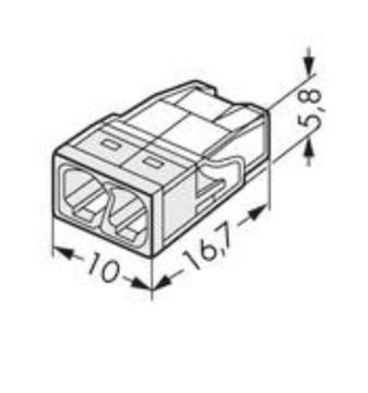 10x быстроразъемный электрический разъем 2x2,5 WAGO 2273-202