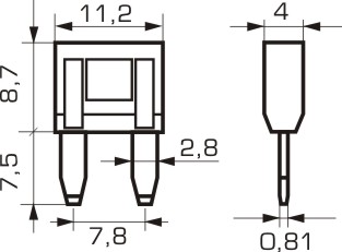 ПРЕДОХРАНИТЕЛЬ MINIVAL MINI VAL BLADE 3A MTA 10 ШТ.