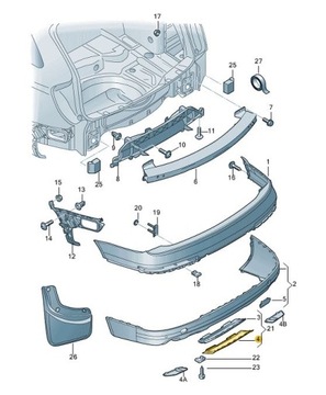 КРЫШКА, КРЮК, КОРПУС БАМПЕРА, ЗАДНИЙ AUDI Q7 SLINE S-LINE ORIGINAL