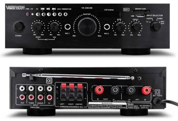 ZESTAW KOLUMN 800W WZMACNIACZ BLUETOOTH + KABLE 5K