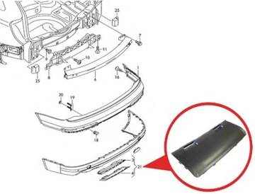 ПЛАСТИКОВАЯ КРЫШКА КРЮЧКА БАМПЕРА ЗАДНЯЯ ДЛЯ AUDI Q7 4L 06-