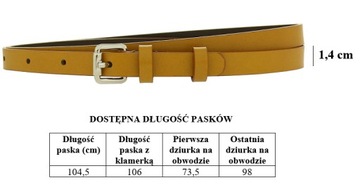 Pasek Skórzany Damski do spodni sukienki bordowy