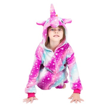 JEDNOROŻEC Galaxy Piżama Dziecięca Kigurumi Onesie Kombinezon Kostium 122