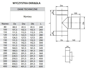 Wyczystka z zaślepką Kwasoodporna FI110