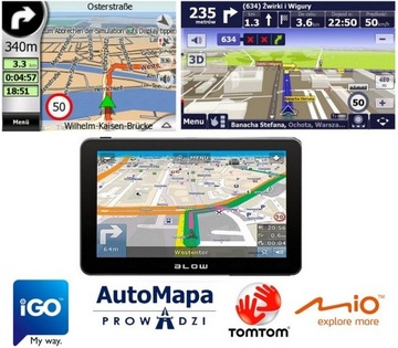 BLOW NAVIGATION GPS720 7 ДЮЙМОВ НА ВСЮ ЖИЗНЬ КАРТЫ ЕС PL