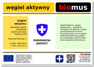 WĘGIEL AKTYWNY aktywowany PŁATKI czysty 100g BIOMUS