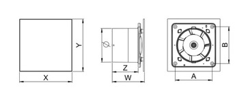 AWENTA WENTYLATOR WTI125W WŁĄCZNIK POCIĄGANY INOX