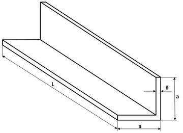 Kątownik aluminiowy 50x50x5 - 200 cm