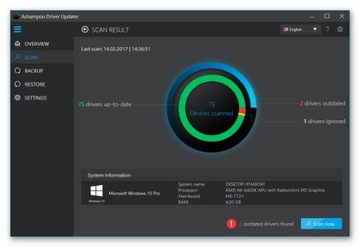 Программа обновления драйверов Ashampoo Установщик драйверов