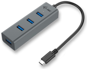 ХАБ USB-C i-Tec METAL 4-портовый USB 3.0 Thunderbolt3 для ПК Apple Macbook