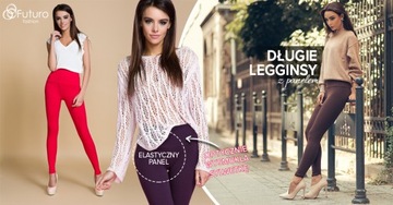 FUTURO FASHION- DŁUGIE LEGGINSY Z PANELEM- LWP-3XL