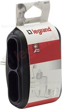 Разветвитель 4х2П 6А черный LEGRAND 50651